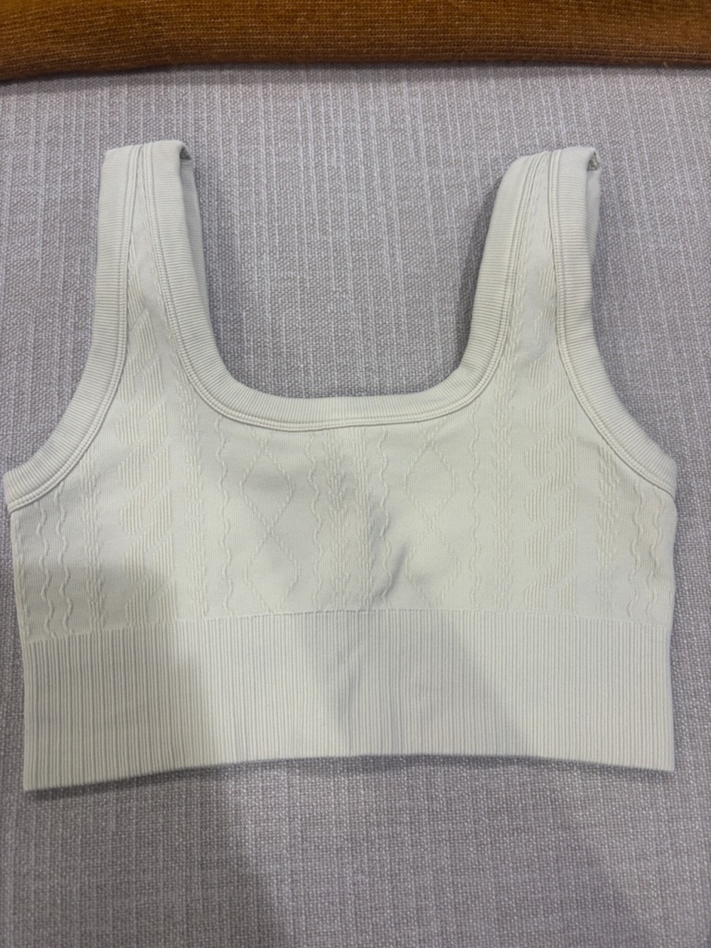 JoyLab Cream Ribbed Knit Crop Tank